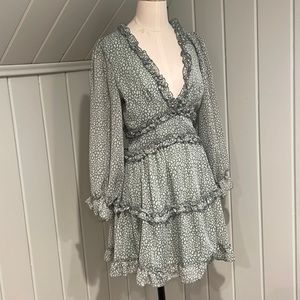 Sage long sleeve mini dress